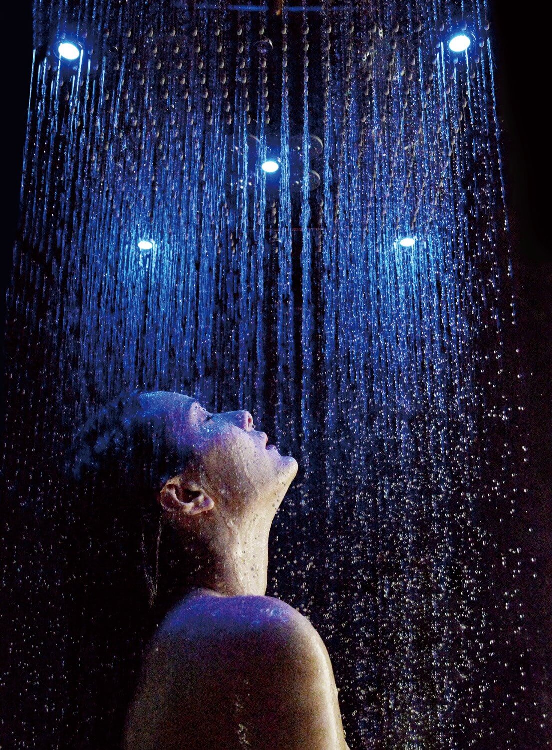 Soho Regendusche 80x80 LED Wasserfall & Nebel mit Einbaurahmen