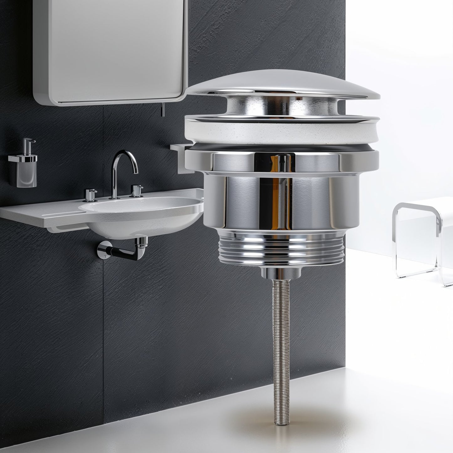 Abfluss Waschtisch Ablauf Pop Up - Automatik Push