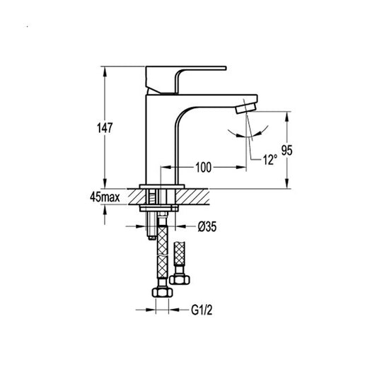 Moderne Waschtischarmatur Highline für Gäste WC