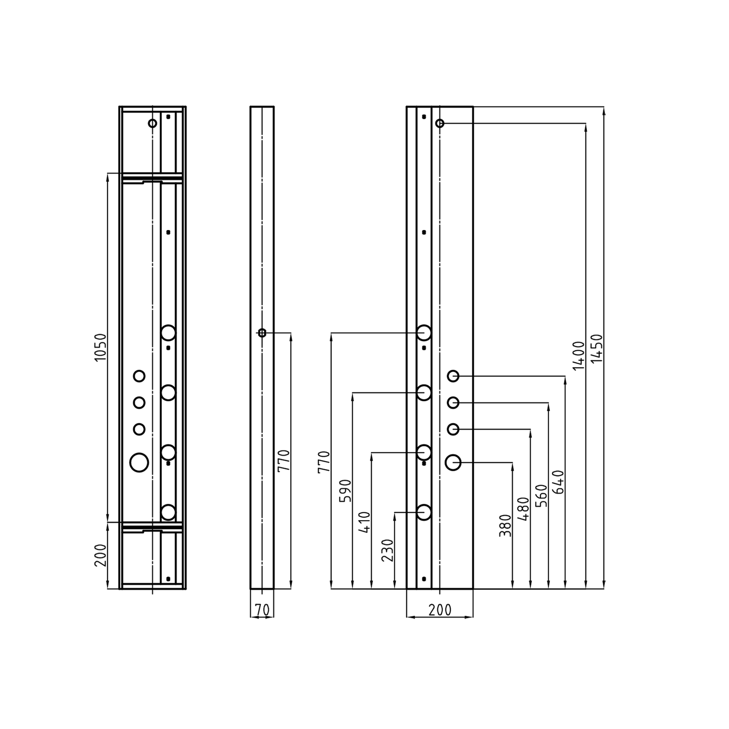 XXL Duschpaneel in Schwarz Matt mit Thermostat und echter Bambuseinlage