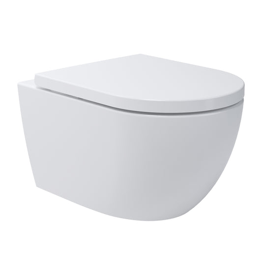 Whirlflush Hänge Wand WC Soho 3.0 Spülrandlos Tornado Spülung Weiß Glanz mit WC-Sitz Toilette