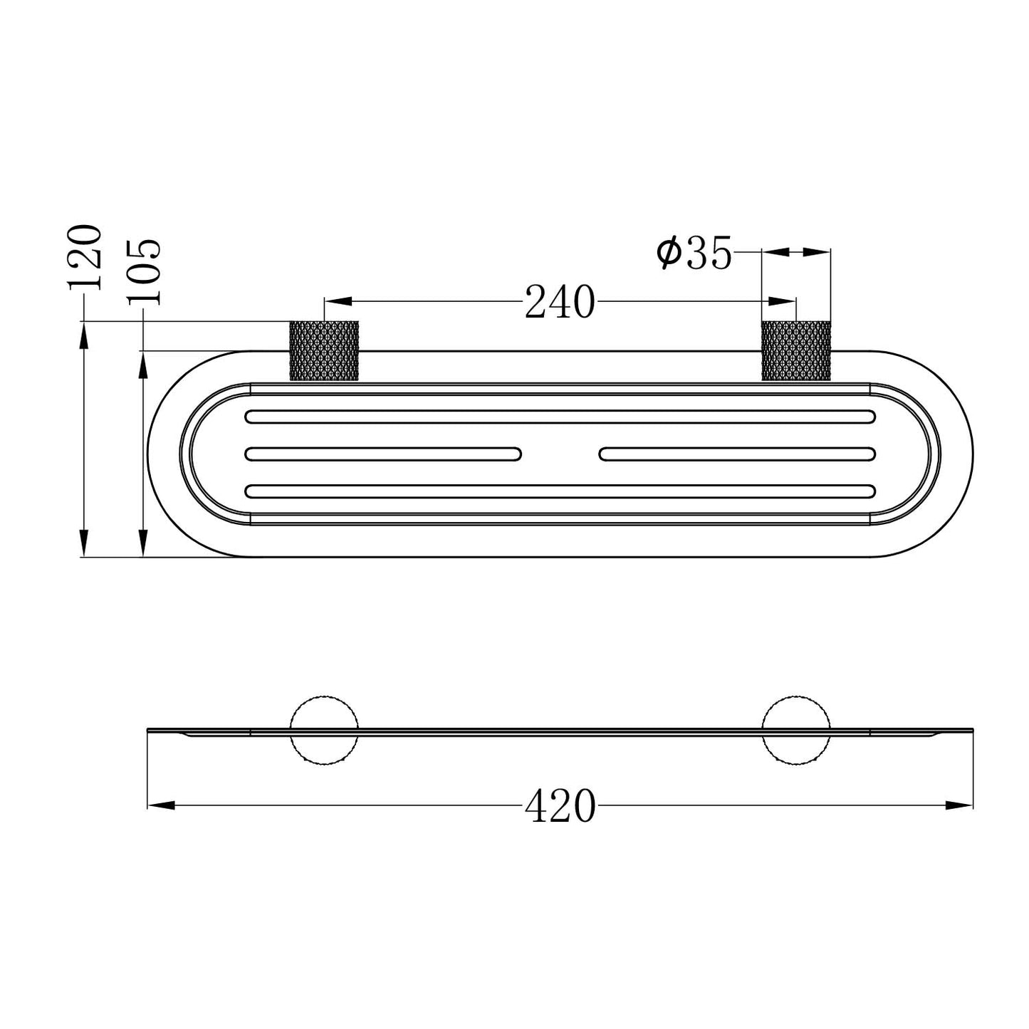 Duschablage Serie ICONIC Kupfer gebürstet