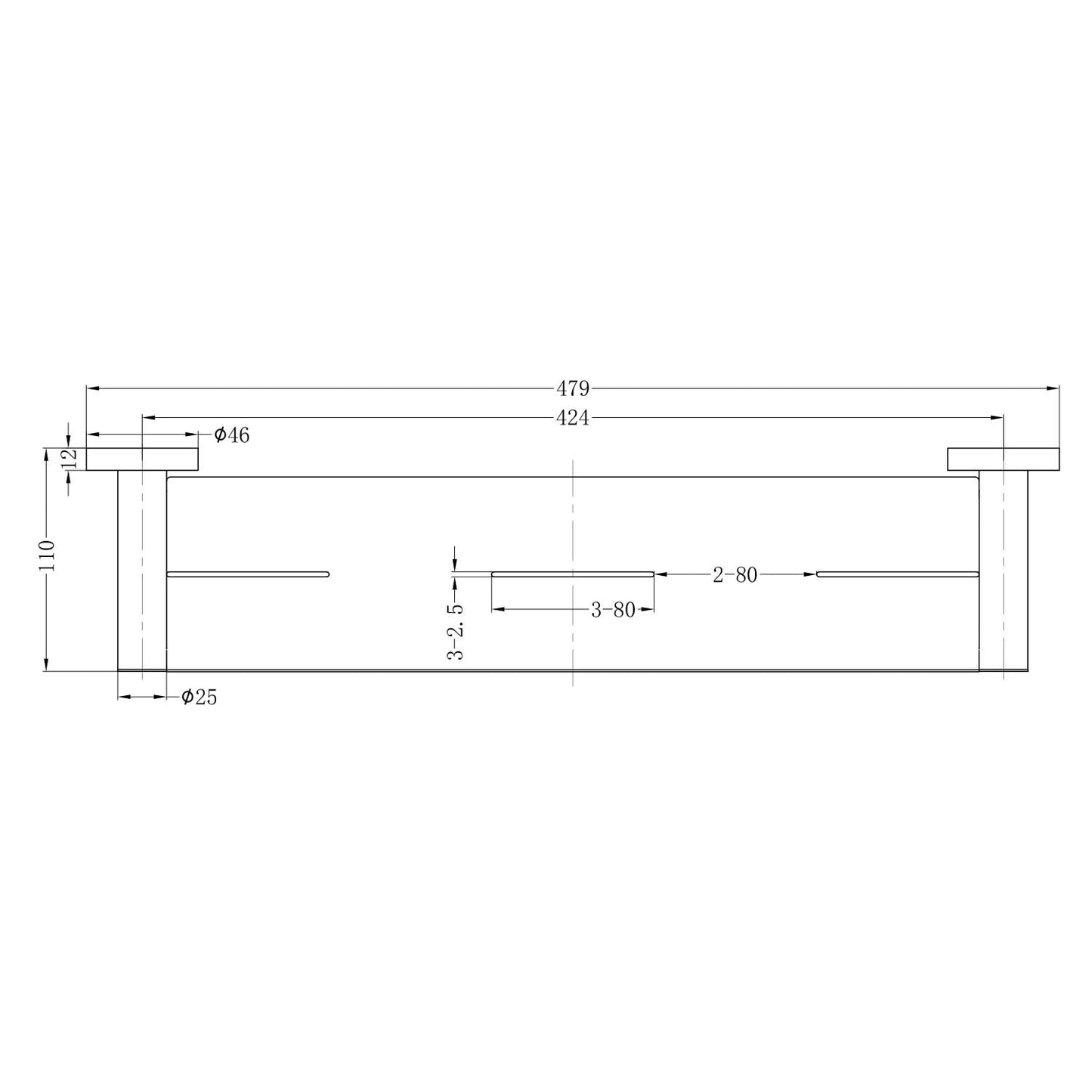 Duschablage Highline Serie Schwarz matt