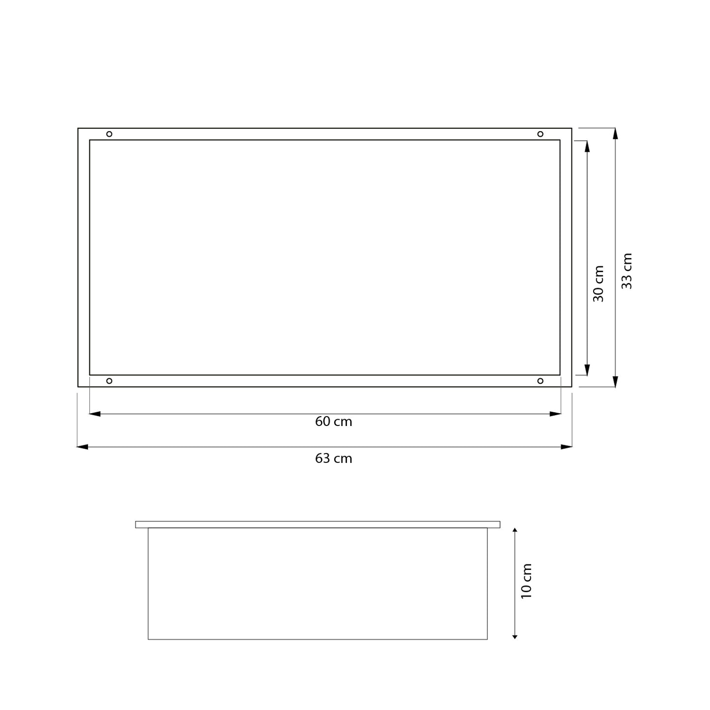 Stilform Wandnische 60x30 Rahmenlos Edelstahl Schwarz Matt
