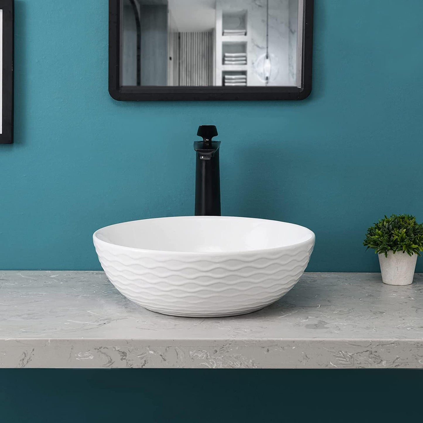 Waschbecken Victoria aus Porzellan im Brillantschliff 39cm