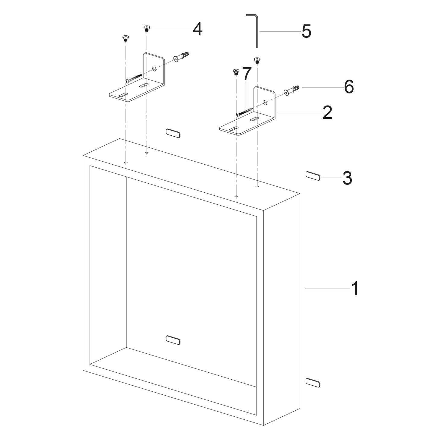 Wandbefestigung Montagekit für Aufputz Wandnische