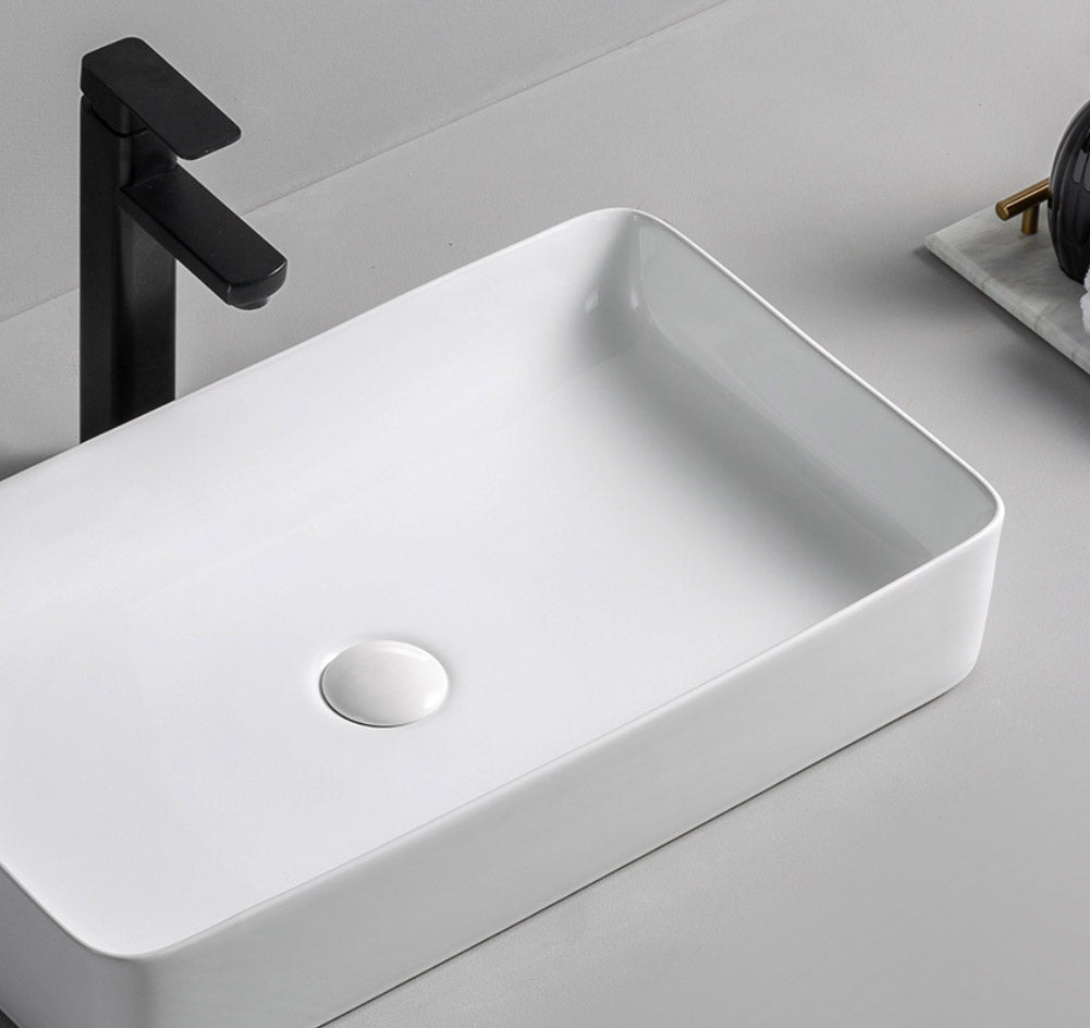 Aufsatz Keramik Waschbecken Soho Brillant Weiß 60 cm