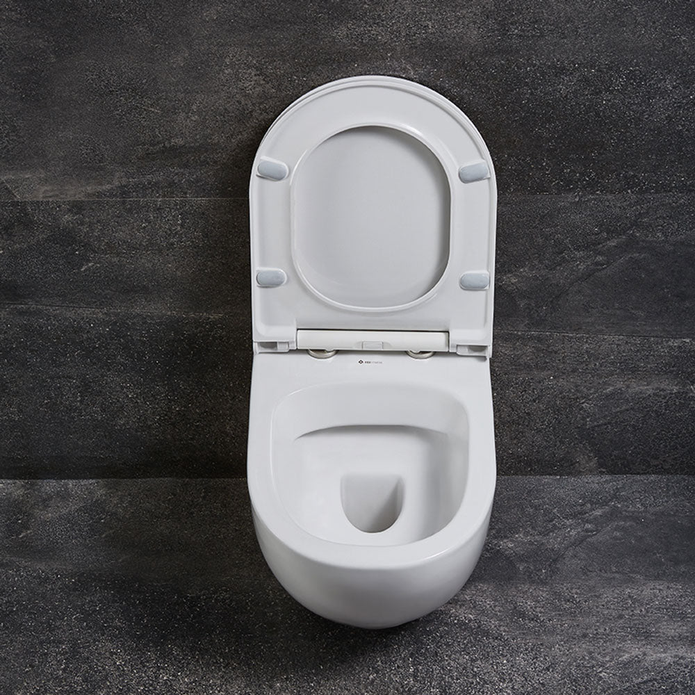 Park Hänge Wand WC Spülrandlos Toilette Weiß Glanz mit WC-Sitz