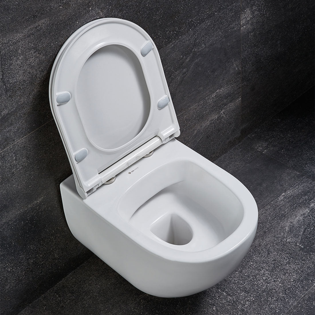 Park Hänge Wand WC Spülrandlos Toilette Weiß Glanz mit WC-Sitz