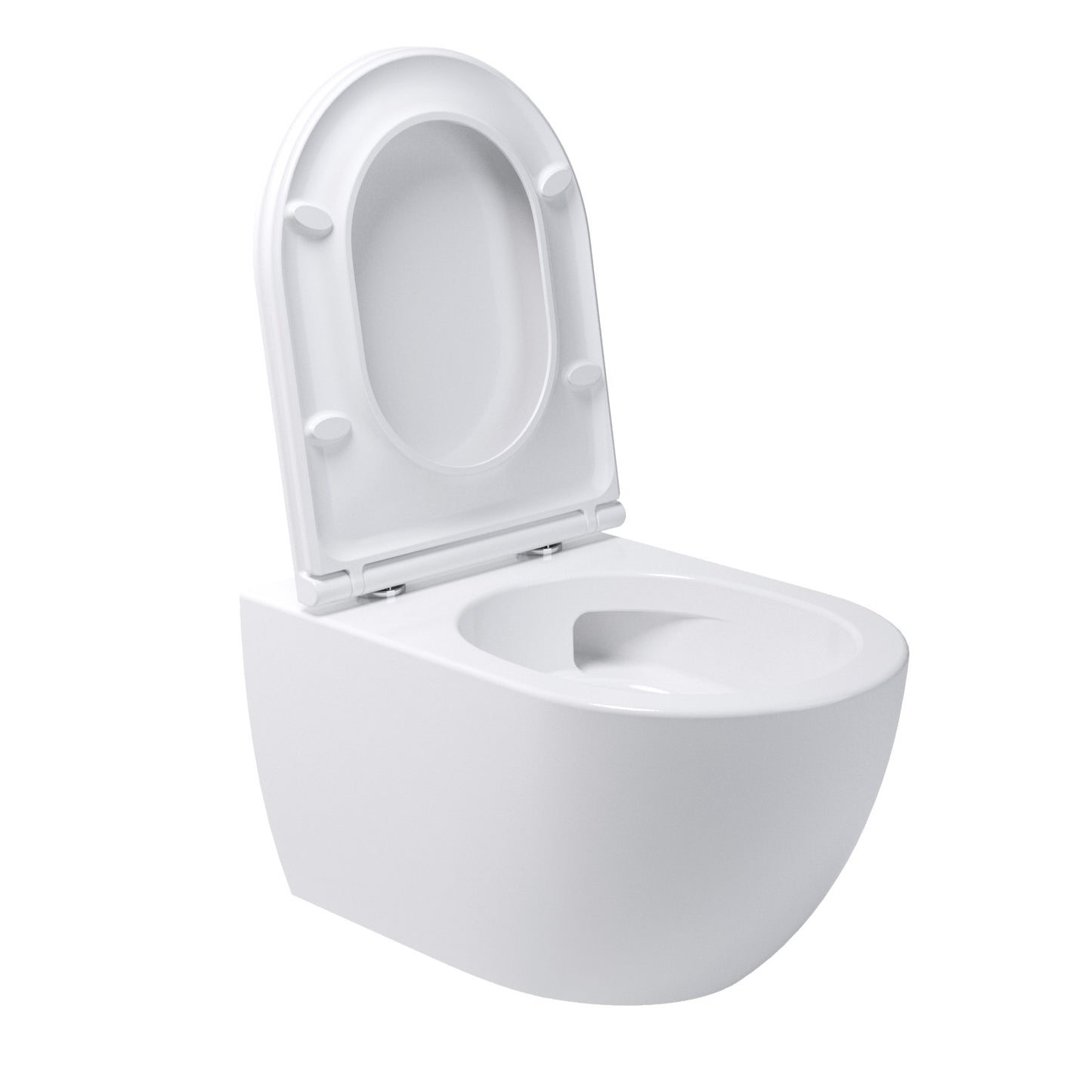 Whirlflush Hänge Wand WC Soho 3.0 Spülrandlos Tornado Spülung Weiß Glanz mit WC-Sitz Super Slim Toilette