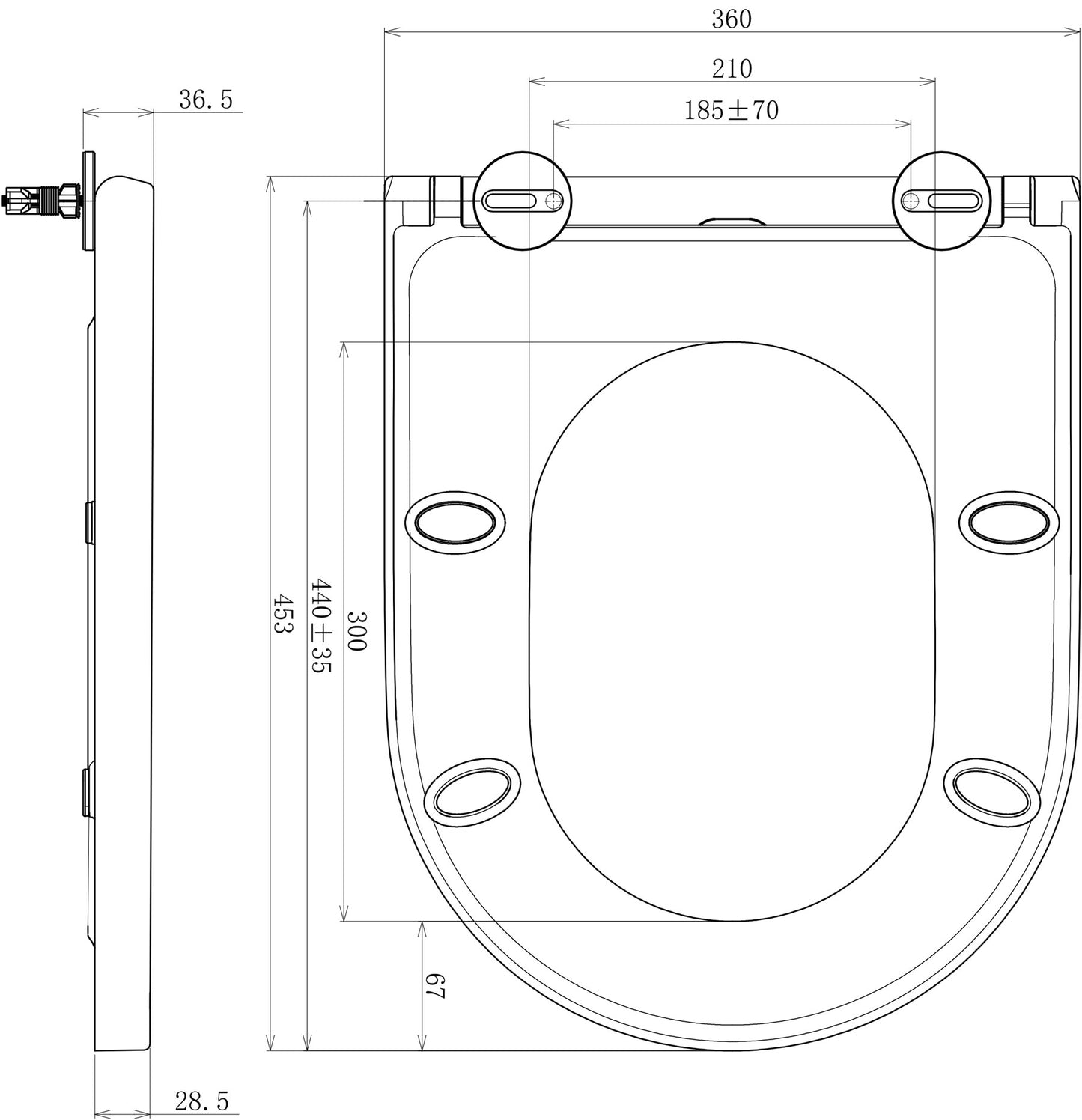 WC-Sitz Soho mit Absenkautomatik in Schwarz Matt (Duroplast)
