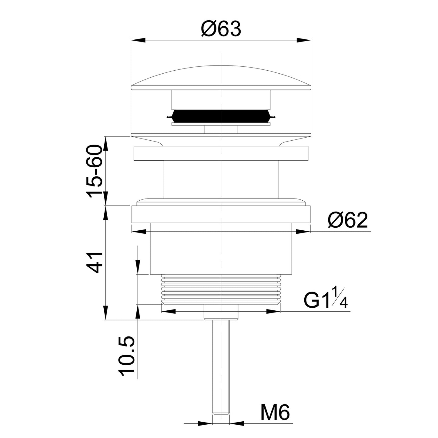 Abfluss Waschtisch Ablauf Pop Up - Automatik Push