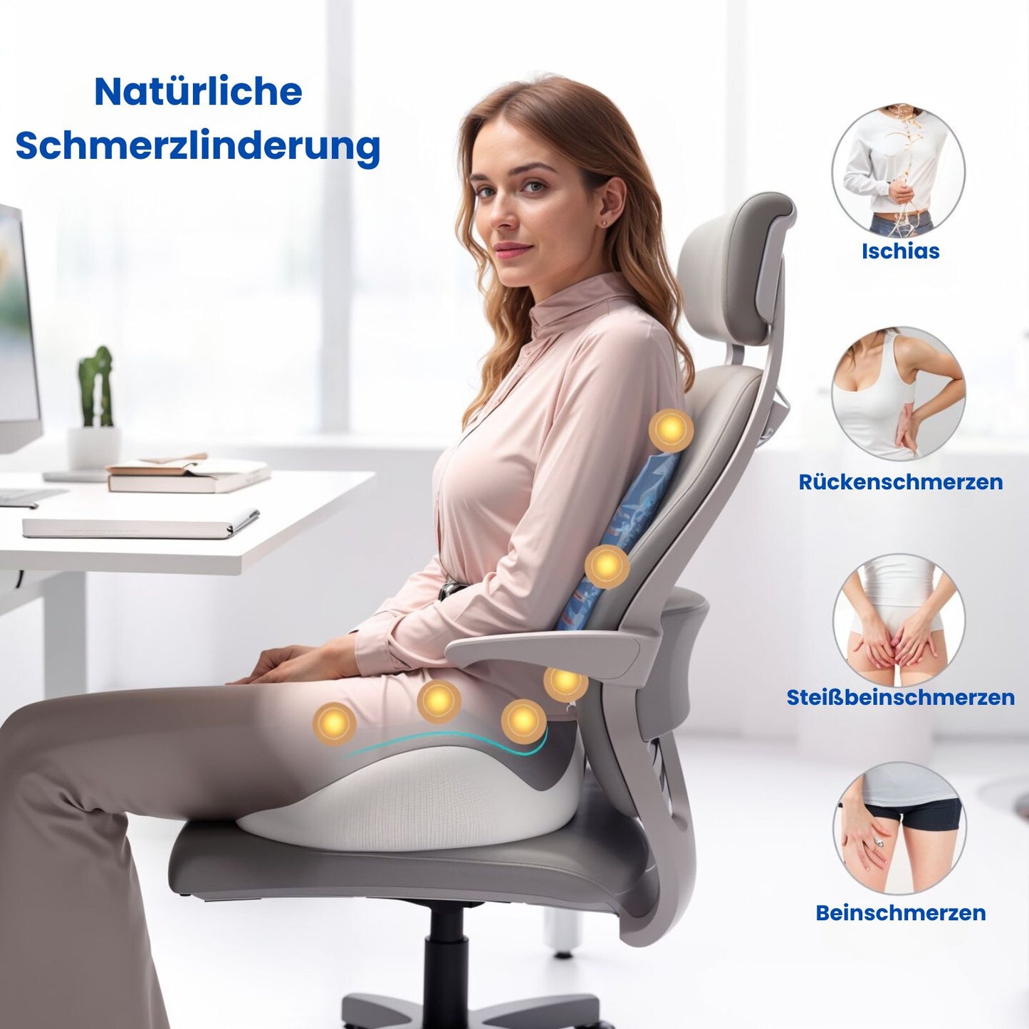 Orthopädisches Sitzkissen aus Visco Memoryschaum Polster