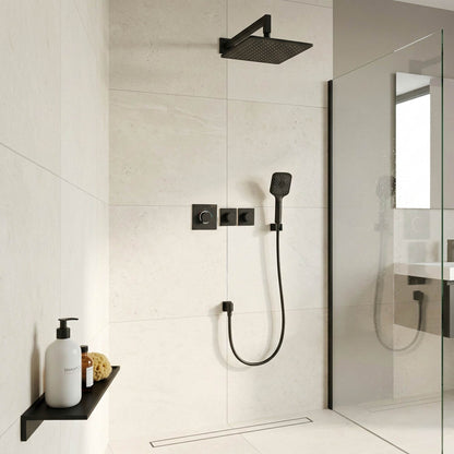 Soho 2 Wege Unterputz Thermostat Armatur Schwarz Matt