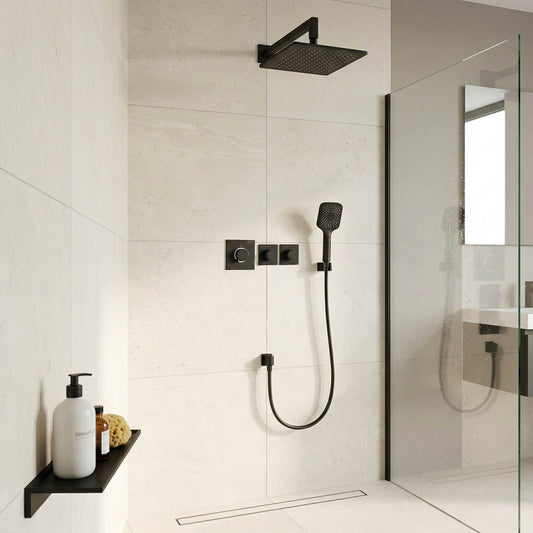 Soho 2 Wege Unterputz Thermostat Armatur Schwarz Matt