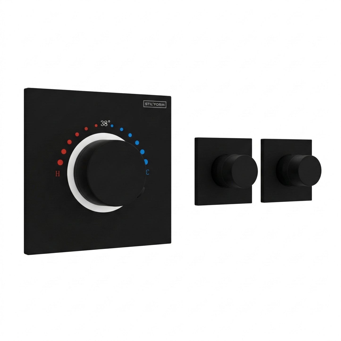 Soho 2 Wege Unterputz Thermostat Armatur Schwarz Matt