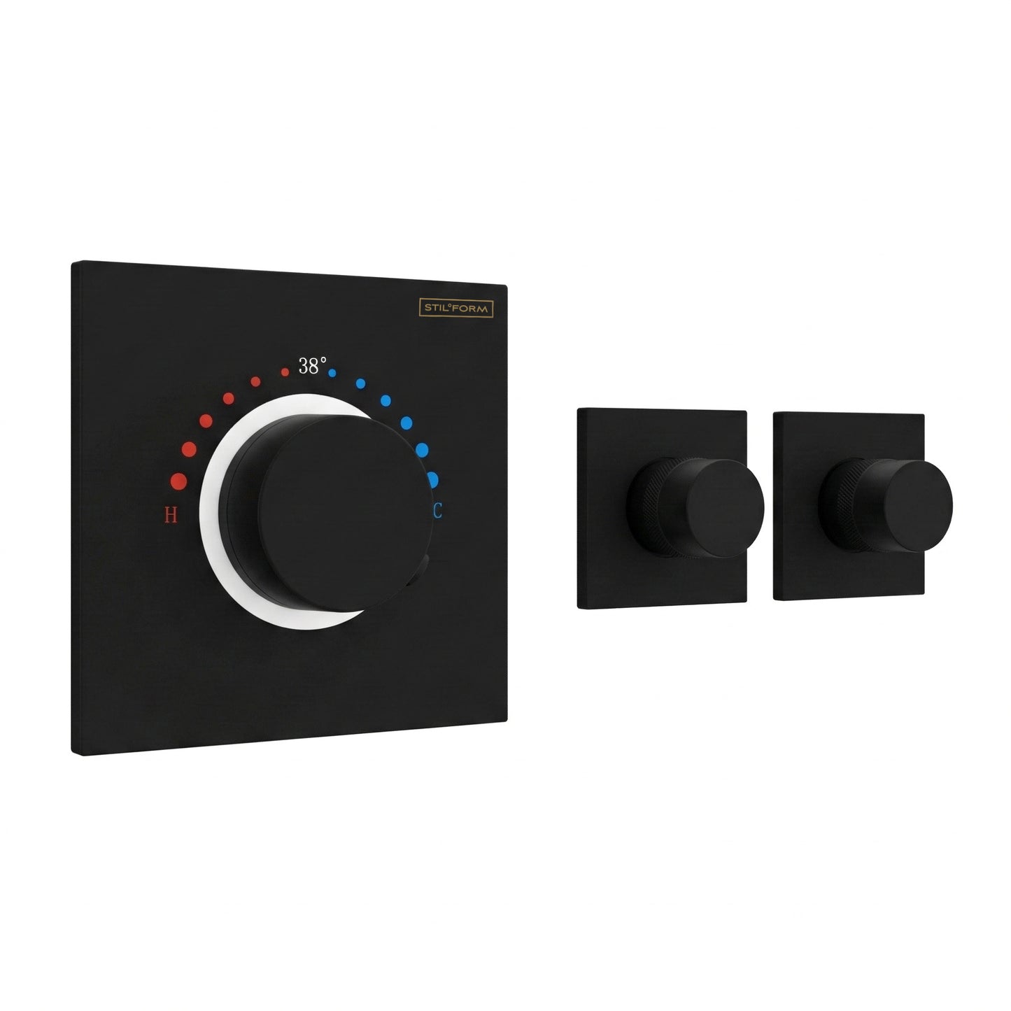Soho 2 Wege Unterputz Thermostat Armatur Schwarz Matt