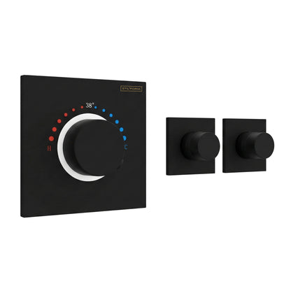 Soho 2 Wege Unterputz Thermostat Armatur Schwarz Matt