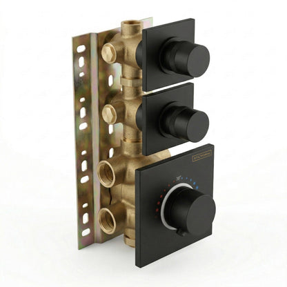 Soho 2 Wege Unterputz Thermostat Armatur Schwarz Matt