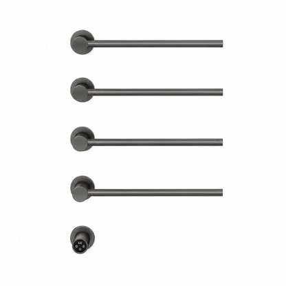 Unterputz Elektro-Badheizkörper 60W – 4 Stäbe, Gunmetal Gebürstet, ca. 60x50 cm, regelbares Thermostat