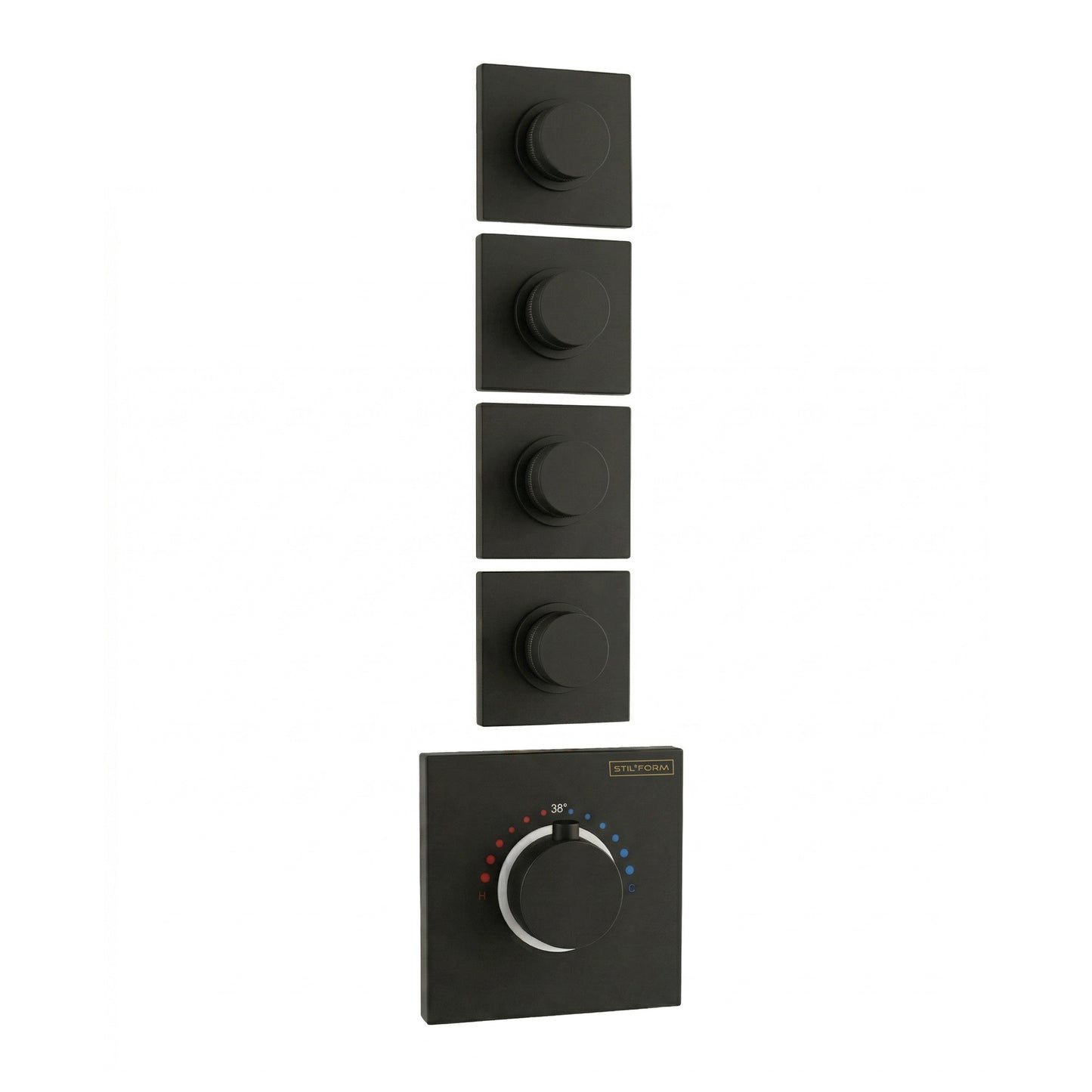 Soho 4 Wege Unterputz Thermostat Armatur Schwarz Matt