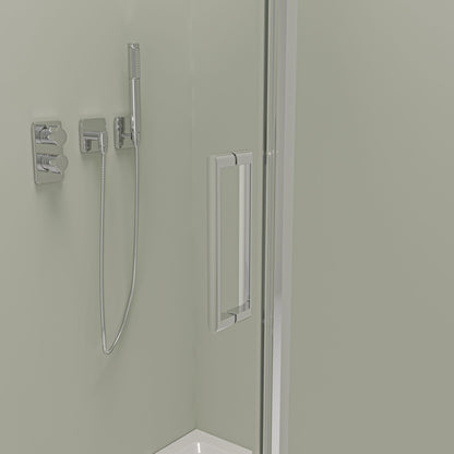 Eck-Duschkabine mit Drehtür – 8 mm Sicherheitsglas in Chrom, versch. Größen