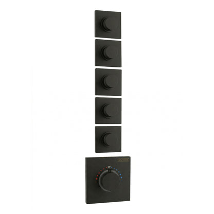 Soho 5 Wege Unterputz Thermostat Armatur Schwarz Matt inkl UP-Körper