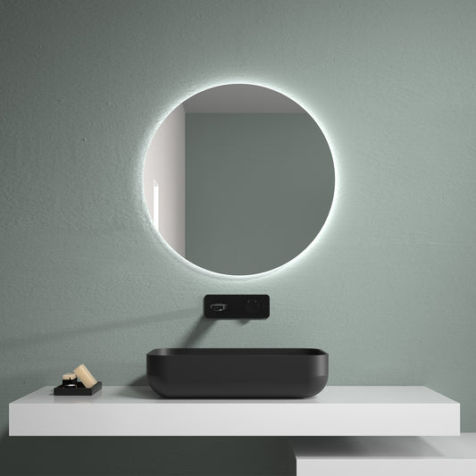 LED Spiegel Ø 60/80/100 cm mit Spiegelheizung Warm-/Kaltlichteinstellung Badspiegel