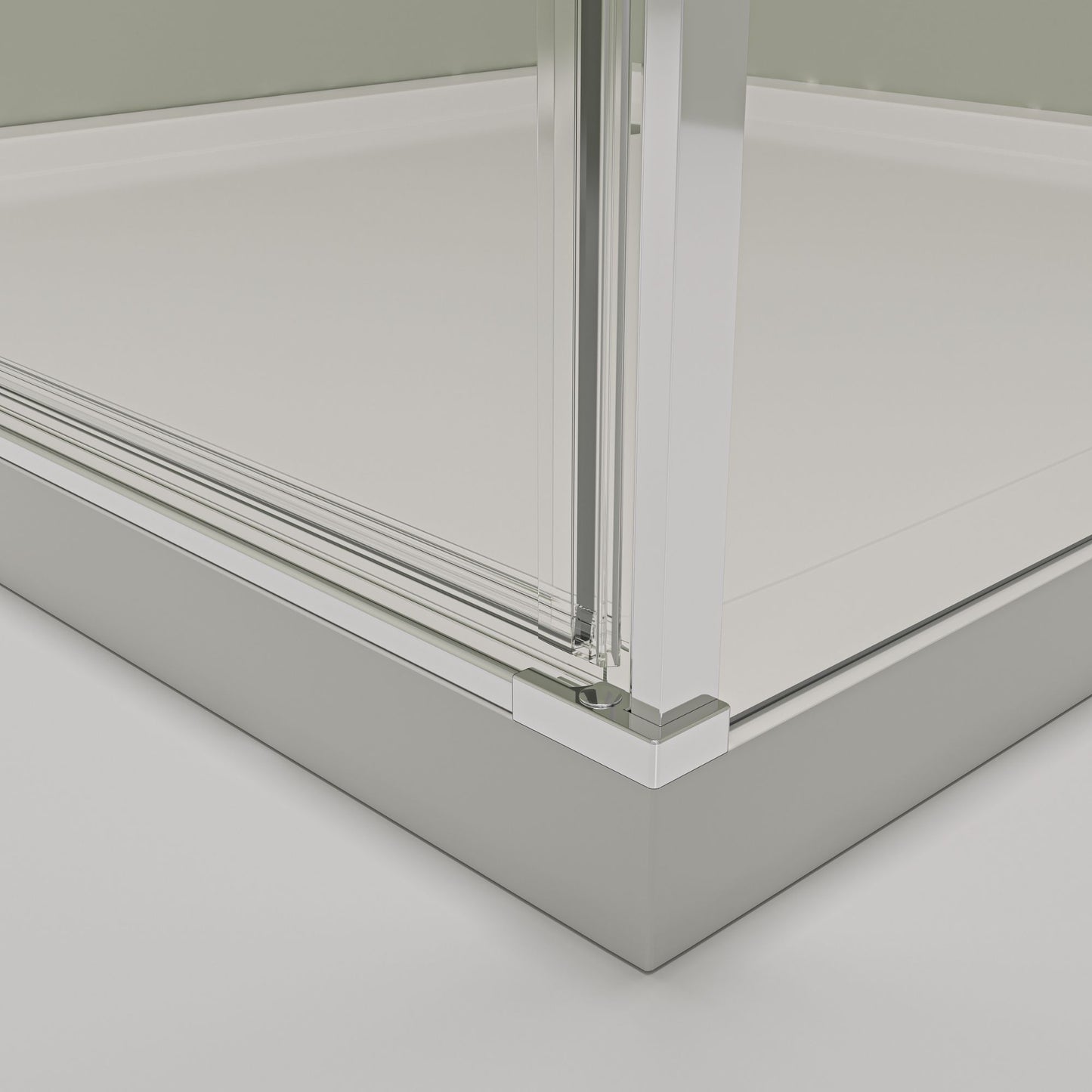 Eck-Duschkabine mit Drehtür – 8 mm Sicherheitsglas in Chrom, versch. Größen