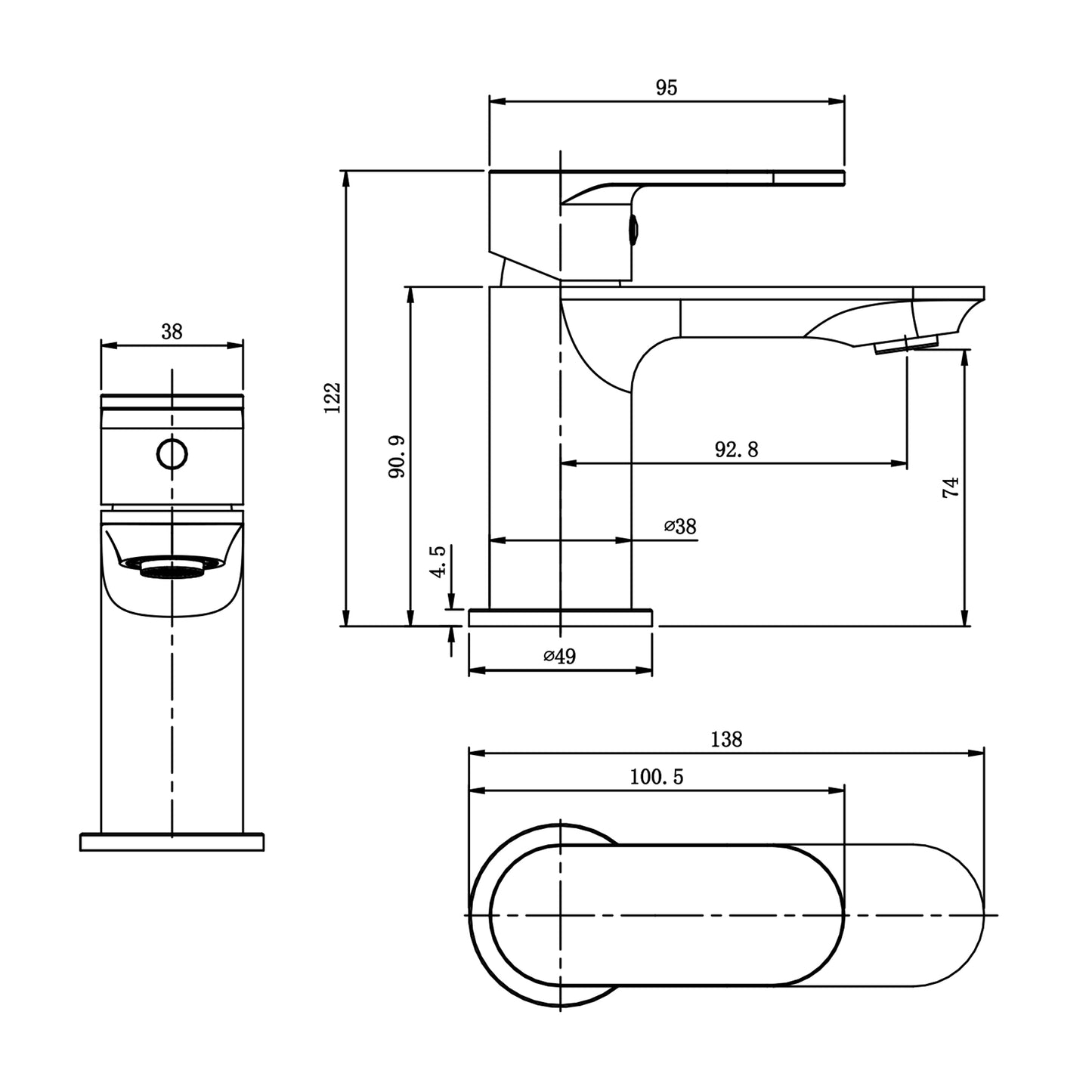 Stiflorm Moderne Waschtischarmatur Serie Soho Chrom oder Schwarz Matt