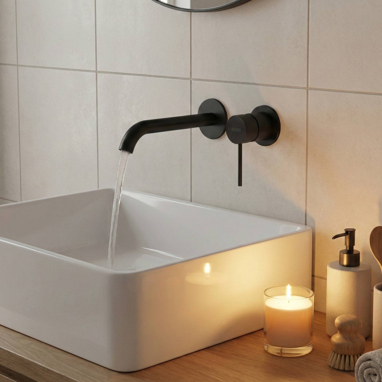 Waschtischarmatur Unterputz Serie Park 2.0 Schwarz Matt Einhebelmischer inkl. Grundkörper