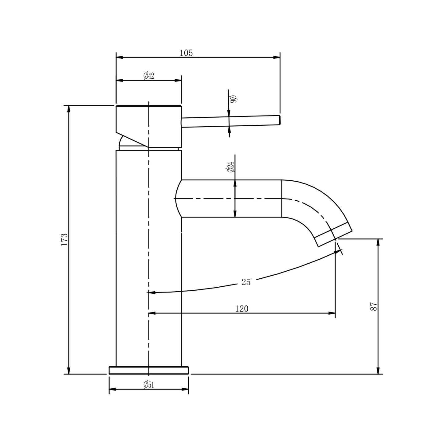 Stilform Moderne Waschtischarmatur aus der Serie Park in schwarz matt