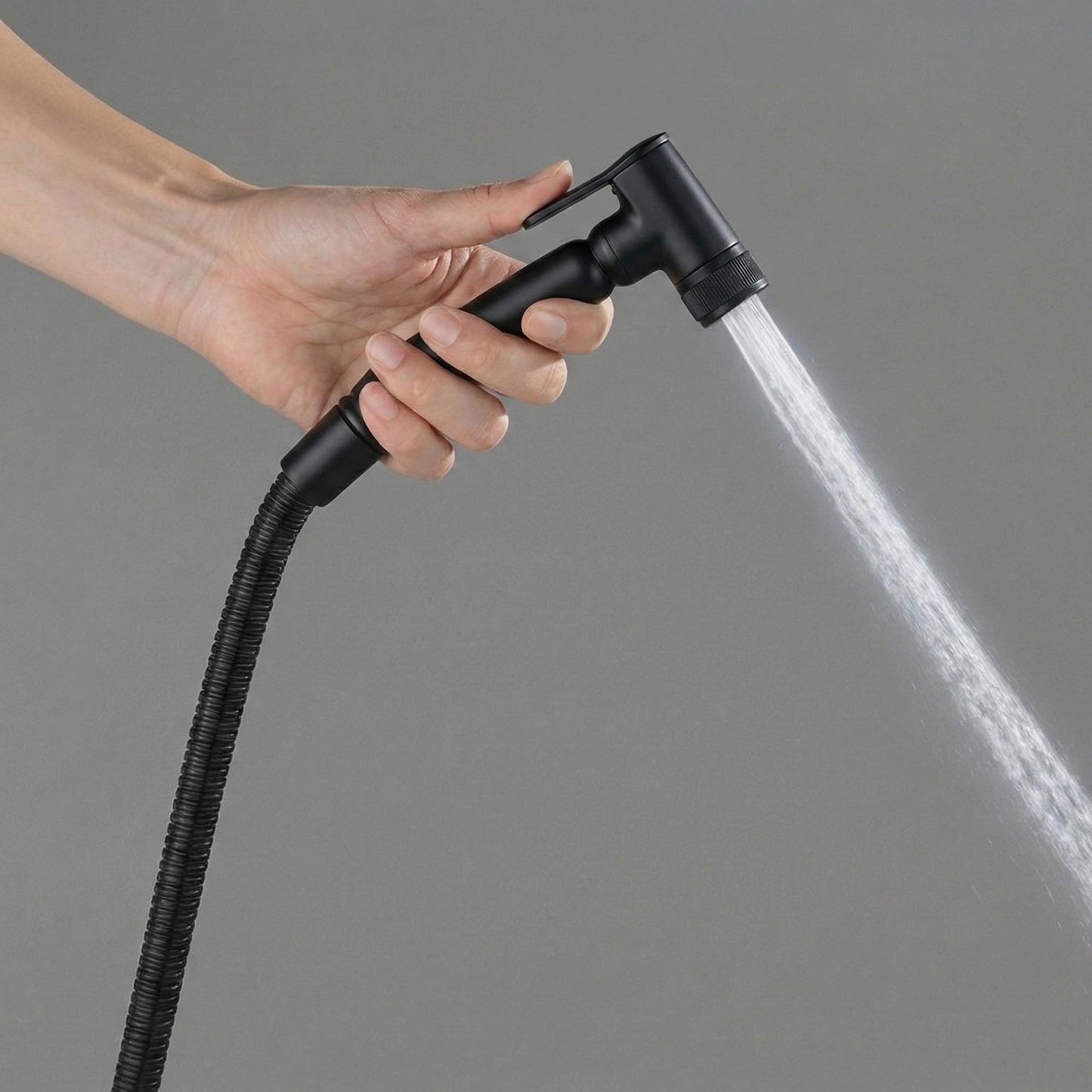 Design WC/Bidet Handbrause SOHO Komplettset mit Absperrventil in Schwarz Matt