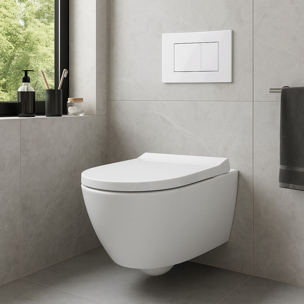 Drückerplatte Weiß Glänzend Kompatibel zu Geberit Duofix Sigma (UP 320) 2 Mengenspülung