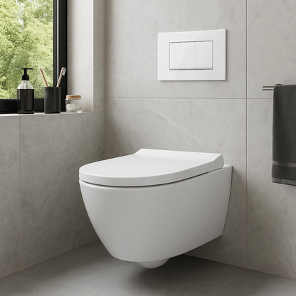 Drückerplatte Weiß Glänzend Kompatibel zu Geberit Duofix Sigma (UP 320) 2 Mengenspülung