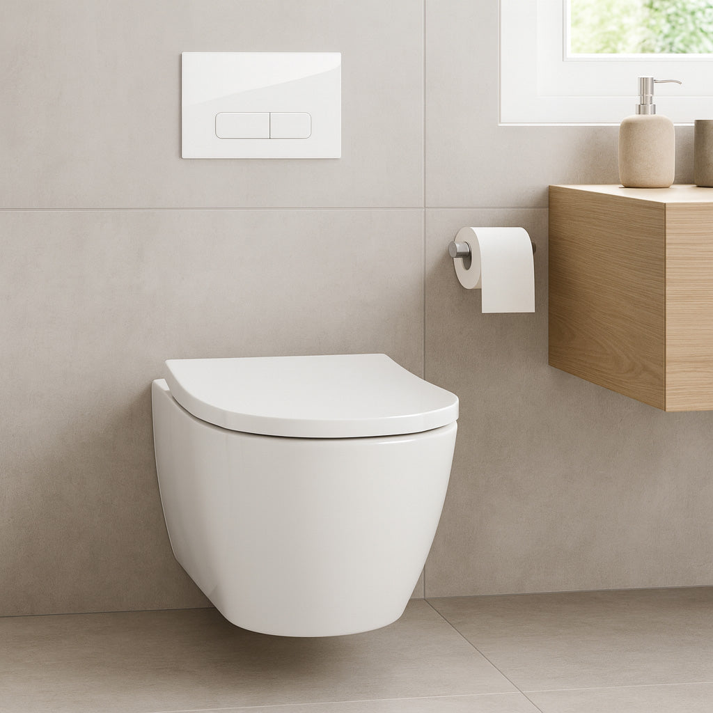 Drückerplatte Weiß Glanz Kompatibel zu Geberit Duofix Sigma (UP 320) 2 Mengenspülung
