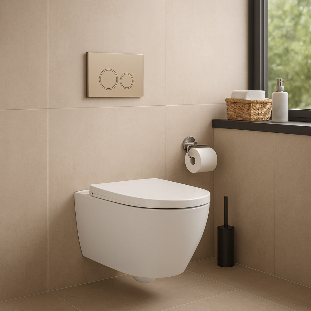 Drückerplatte Champagne Gold Matt Kompatibel zu Geberit Duofix Sigma (UP 320) 2 Mengenspülung