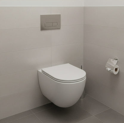 Drückerplatte Brushed Nickel aus ABS Kompatibel zu Geberit Duofix Sigma (UP 320) 2 Mengenspülung