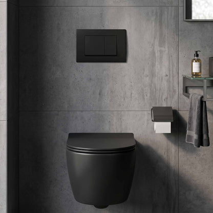 Drückerplatte Schwarz Matt Kompatibel zu Geberit Duofix Sigma / Delta 2 Mengenspülung