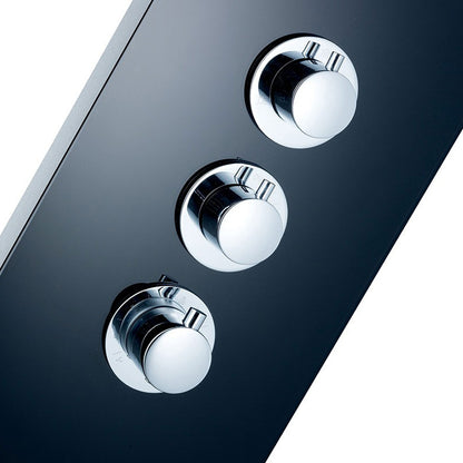 Edles Glas Duschpaneel mit Thermostat Schwarz