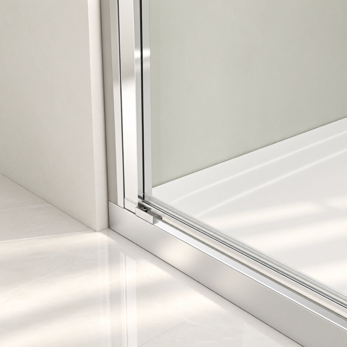 Eck-Duschkabine mit Drehtür – 8 mm Sicherheitsglas in Chrom, versch. Größen