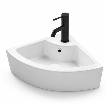 Eck Keramik Waschbecken Gäste WC 46x32 cm