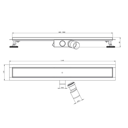 Profi Duschrinne Befliesbar 2in1 60-140cm Edelstahl SU 316