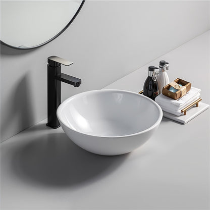 Aufsatz Keramik Waschbecken Rund Highline Brillant Weiß 40 cm