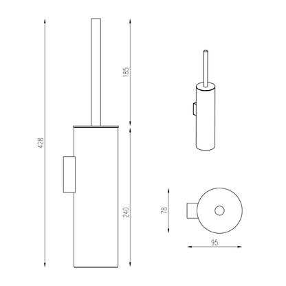 Toilettenbürstenhalter Highline Serie in Schwarz Matt