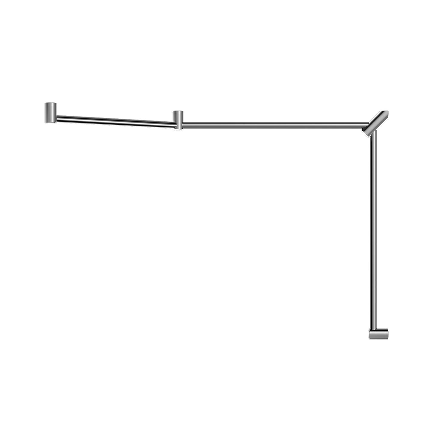 Mecca CARE 32 mm DDA WC Haltegriff Set, 45° durchgehend, 750 x 965 x 1025 mm Stützgriff