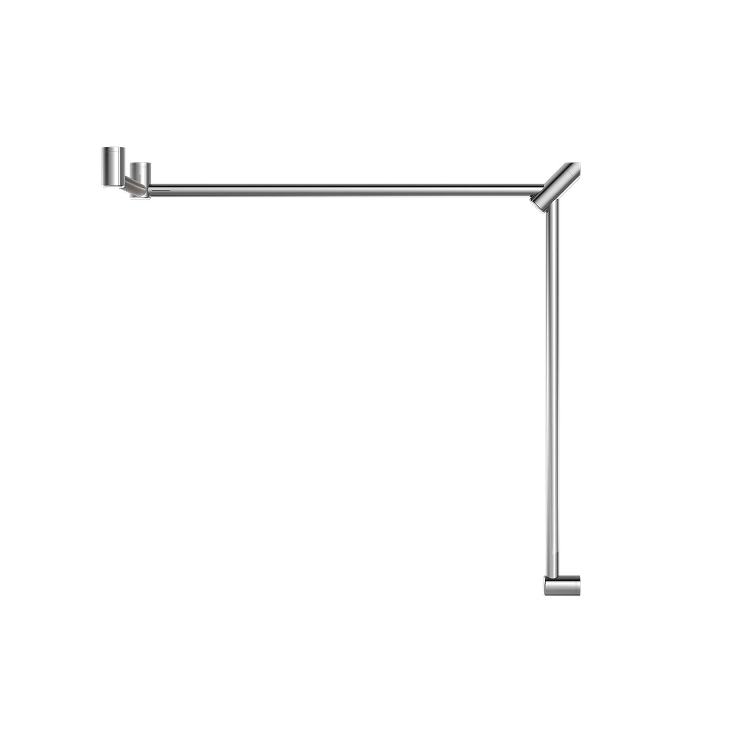 Mecca CARE 32 mm DDA WC Haltegriff Set, 90° durchgehend, 600 x 1065 x 1025 mm Stützgriff