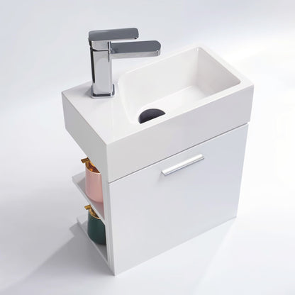 Gäste-WC Badmöbel Waschbecken mit Unterschrank und Ablagefächer Handwaschbecken