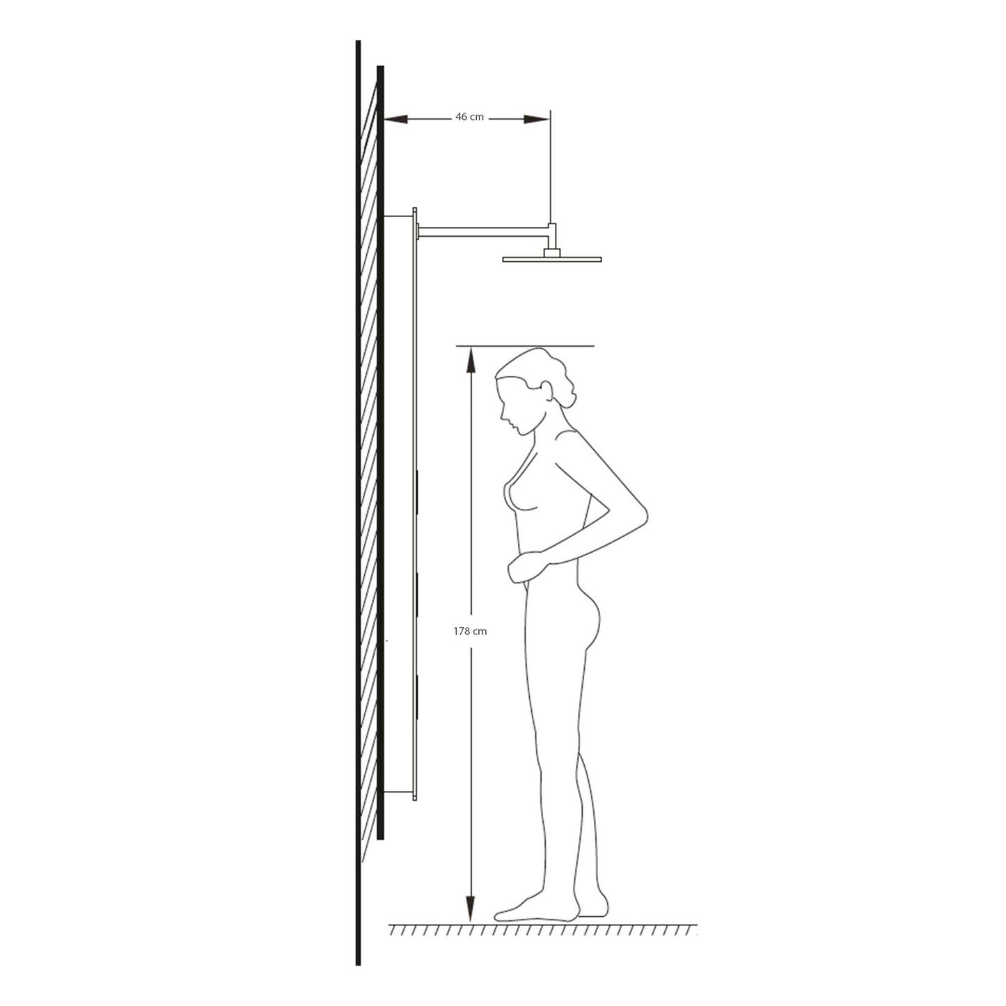 Duschpaneel aus Glas mit Thermostat in Weiss mit XXL Regendusche