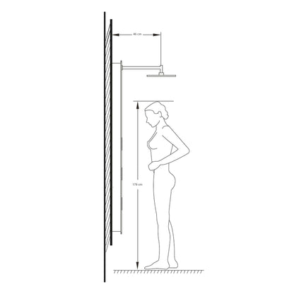 Duschpaneel aus Glas mit Thermostat in Weiss mit XXL Regendusche